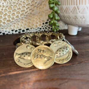 Betsey Johnson Coin Anchor Fish Skull Rhinestone Bracelet RARE!